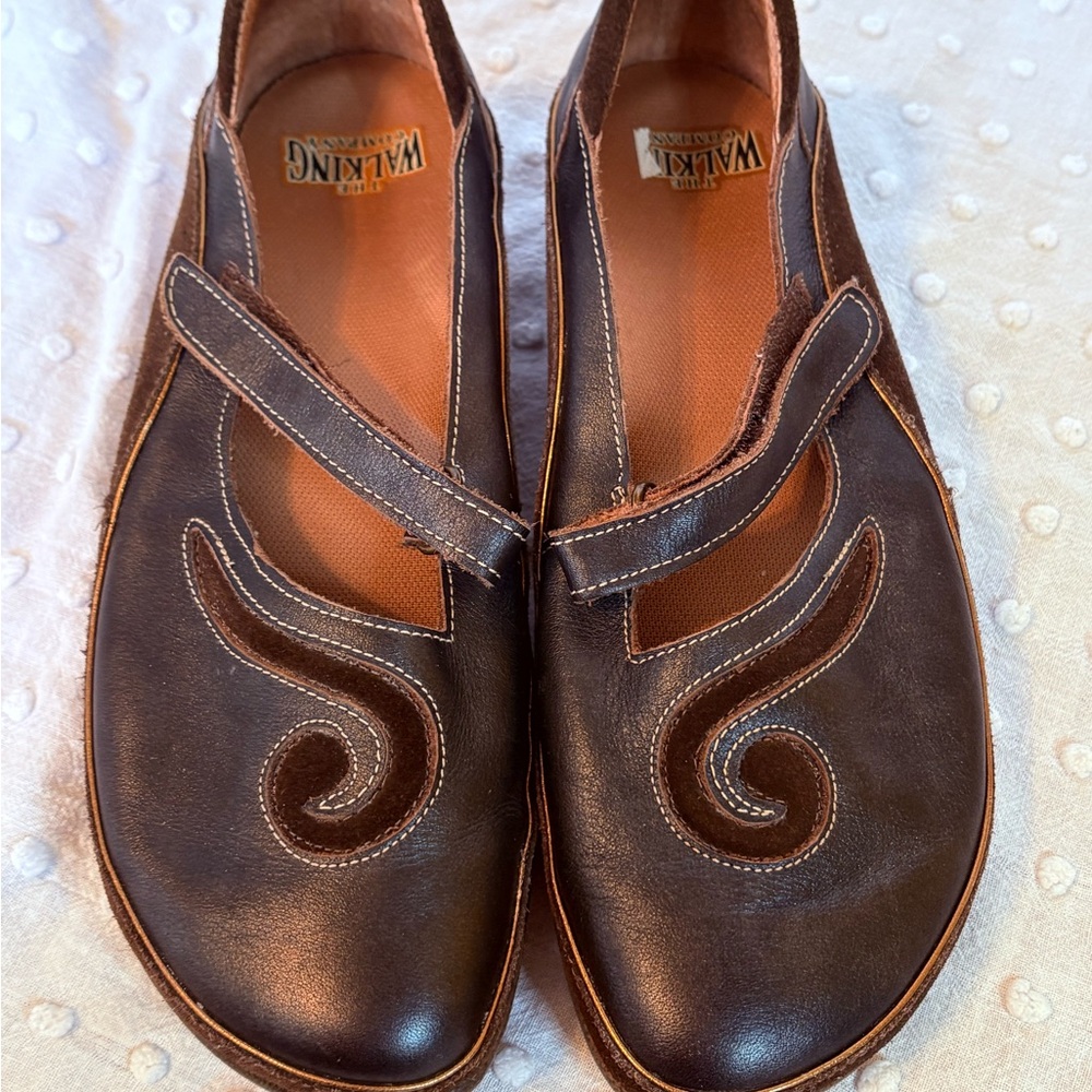 Naot Brown Matai Leather Mary Jane Flats Swirl Size 8 - Picture 2 of 10